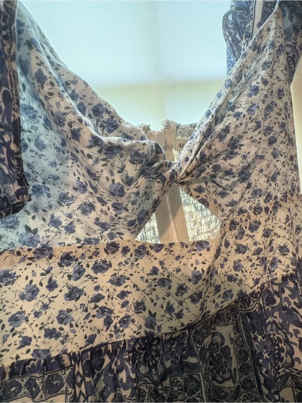Abercrombie & Fitch Blue Floral Patchwork Maxi Dress